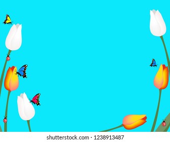 Tulips butterfly frame