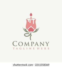 Concepto de diseño del logo de Tulips y Candle.