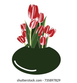 tulips in the case