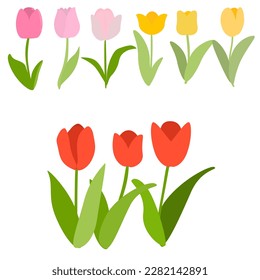 Tulips Clipart Collection Set Vector