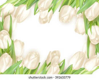 Tulips decorative background with copy space. EPS 10 vector file included