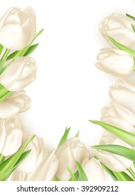Tulips decorative background with copy space. EPS 10 vector file included