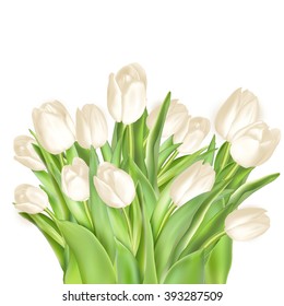 Tulips decorative background with copy space. EPS 10 vector file included