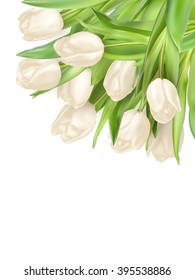 Tulips decorative background with copy space. EPS 10 vector file included