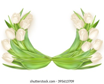 Tulips decorative background with copy space. EPS 10 vector file included