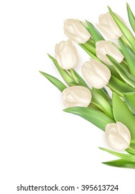Tulips decorative background with copy space. EPS 10 vector file included