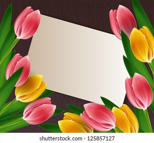 Tulips design template or background