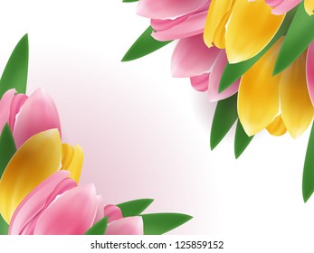 Tulips design template or background
