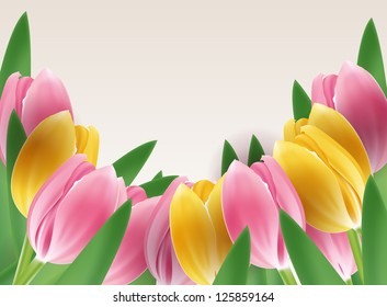 Tulips design template or background
