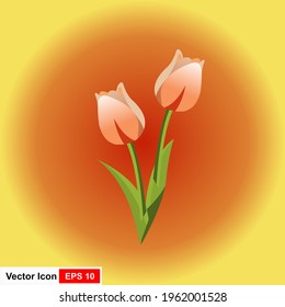 Tulips design template or background.