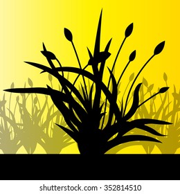 Tulips field vector background yellow abstract concept illustration