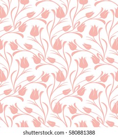 Tulips floral seamless pattern.