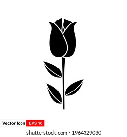 Los Tulipanes Volan Icono Plano En Fondo Blanco.