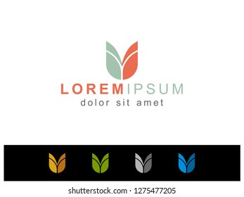 tulips flower logo vector templates