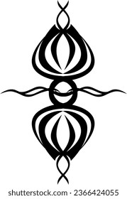 Tulips flower tattoo, tattoo illustration, vector on a white background.