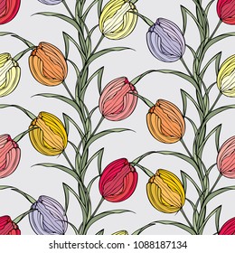 Tulips flowers pattern