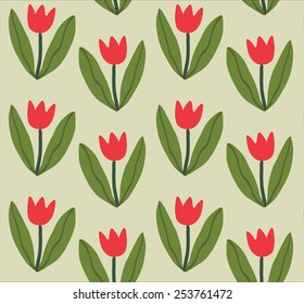 Tulips flowers pattern.