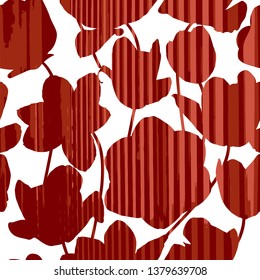 Tulips flowers. The pattern is seamless. Vector illustration.