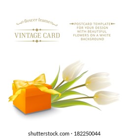 Tulips and gift box
