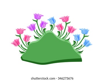 Tulips growing. Background with tulips with space for text
Vector clump of tulips  isolated on white background