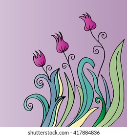 Tulips. Hand drawing illustration.