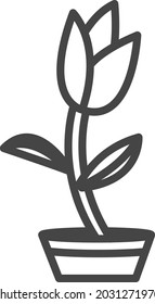 Tulpensymbol. Herbstsymbol-Set. Zeilenstil 