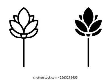 Tulips icon on white background