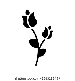 Tulips icon on white background