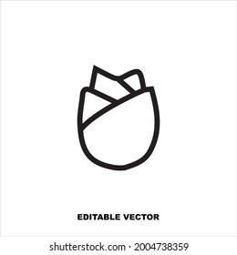 Tulips Icon in outline style isolated on white background. 
Tulips symbol for your web site design, logo, app, UI.
 Vector illustration. Editable vector.
