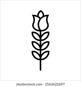 Tulips icon set on white background