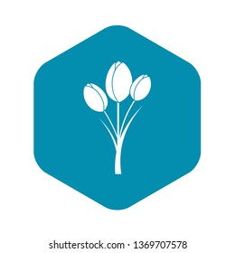 Tulips icon. Simple illustration of tulips vector icon for web