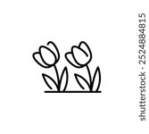 Tulips icon. Simple tulips icon for social media, app, and web design. Vector illustration