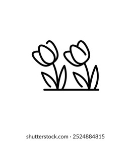 Tulips icon. Simple tulips icon for social media, app, and web design. Vector illustration