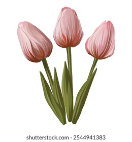 Tulips illustration, perfect for floral designs, spring projects, and nature-inspired themes.