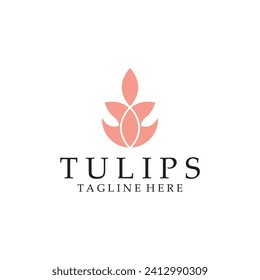 tulips logo vector film icon illustration template design