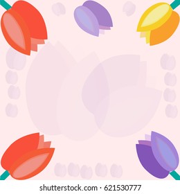 Tulips on a lilac background. Minimalism