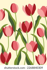 Tulips on white background.Eps 10 vector