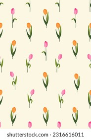 Tulips on white background.Eps 10 vector.