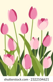 Tulips on white background.Eps 10 vector.