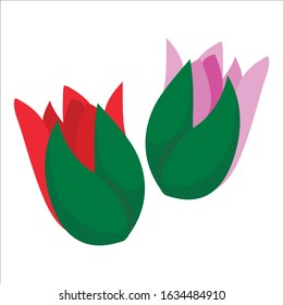 Tulips on white background. Icon tulip. Plant symbol for your web site design, logo, app, UI. Vector illustration. EPS 10.