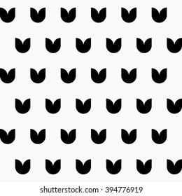 Tulips pattern, black tulips background