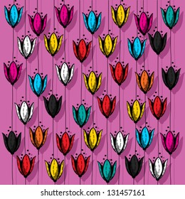 Tulips pattern design, abstract art