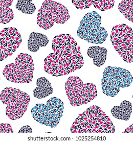 tulips pattern from hearts shapes for print (from my flower vector drawings set)