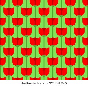 Tulips pattern seamless. Tulip field background  