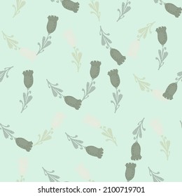 Patrón sin soldadura de tulipanes. El fondo de las flores dibujadas a mano. Textura repetida en forma de doodle para envolver papel, papel pintado, tejido. Ilustración vectorial.