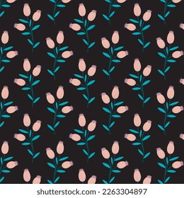 Tulips seamless pattern , floral illustration, flower template.