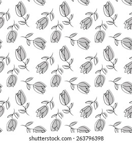 Tulips seamless pattern, vector eps 8