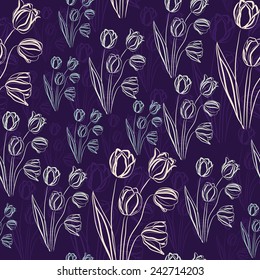 Tulips. Seamless texture. Design for fabric.