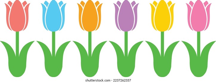 Tulips, Spring, Easter, Tulips Flower, Happy Easter Vector Illustration Files