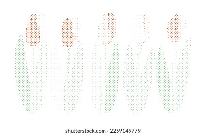 Tulpen-Quadrat-Halbtonvektorgrafik